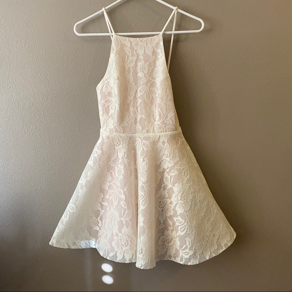 Pleated lace dress